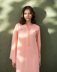Khushboo & Pankaj Peach Blush Fringe Kurta Set
