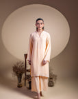 Khushboo & Pankaj Peach Scallop Detail Kurta Set