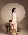 Khushboo & Pankaj Peach Scallop Detail Kurta Set