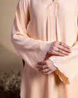 Khushboo & Pankaj Peach Scallop Detail Kurta Set