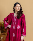 Khushboo & Pankaj Ruby Red Embroidered Kurta Set with Dupatta