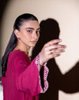 Khushboo & Pankaj Deep Pink Embroidered Kurta Set