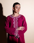 Khushboo & Pankaj Deep Pink Embroidered Kurta Set