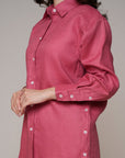 Khushboo & Pankaj Rosewood Pink Linen Relaxed Co-Ord Set