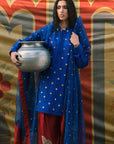 Khushboo & Pankaj Midnight Blue Gota Work Kurta Set