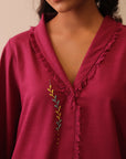 Khushboo & Pankaj Rosewood Raw Edge Co-ord Set