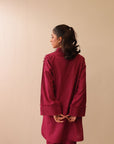 Khushboo & Pankaj Rosewood Raw Edge Co-ord Set