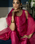 Magenta solid Farshi Salwar Set