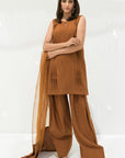 Brown solid Farshi Salwar Set