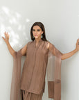 Coffee solid Farshi Salwar Set