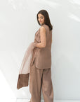Coffee solid Farshi Salwar Set
