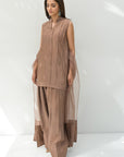 Coffee solid Farshi Salwar Set