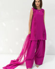 Fuschia solid Farshi Salwar Set