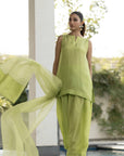 Green solid Farshi Salwar Set