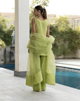 Green solid Farshi Salwar Set
