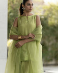 Green solid Farshi Salwar Set