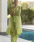Green solid Farshi Salwar Set