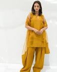 Mustard solid Farshi Salwar Set
