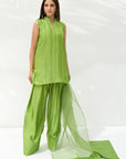 Parrot Green solid Farshi Salwar Set