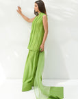 Parrot Green solid Farshi Salwar Set