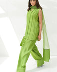 Parrot Green solid Farshi Salwar Set