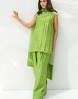 Parrot Green solid Farshi Salwar Set