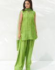 Parrot Green solid Farshi Salwar Set