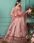 Rust/Rose Lehenga With French Chateau Elements