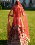 Red and Green Lehenga Set