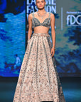 2 Pannel French Blue Lehenga Set