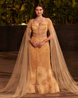 Champagne Shower Lehenga Set. 3 (Lehenga + Blouse + Cape)