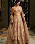 Golden Lehenga Set. 3 (Lehenga + Blouse + Dupatta)
