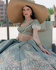 Verte Victoria green Lehenga Set
