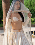 Pearl-fection White Trail Lehenga set