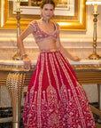 Plum Blossam Red lehenga set