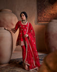 Red Hand Embroidered Kurta Set