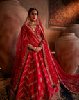 Red Hand Embroidered Lehenga Set