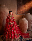 Red Hand Embroidered Lehenga Set