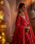 Red Hand Embroidered Lehenga Set