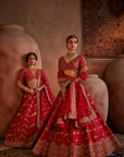 Red Hand Embroidered Lehenga Set