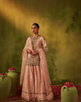 Pink Hand Embroidered Sharara Set