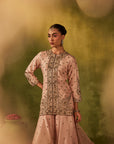 Pink Hand Embroidered Sharara Set