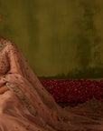 Pink Hand Embroidered Organza Saree