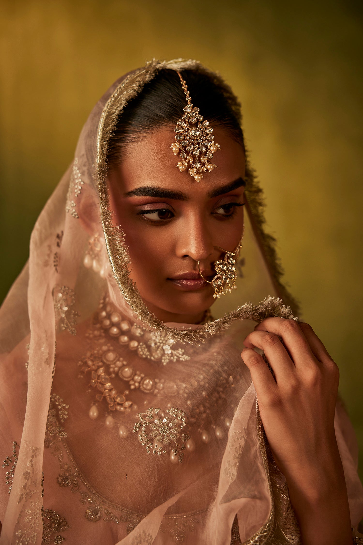 Pink Hand Embroidered Lehenga Set