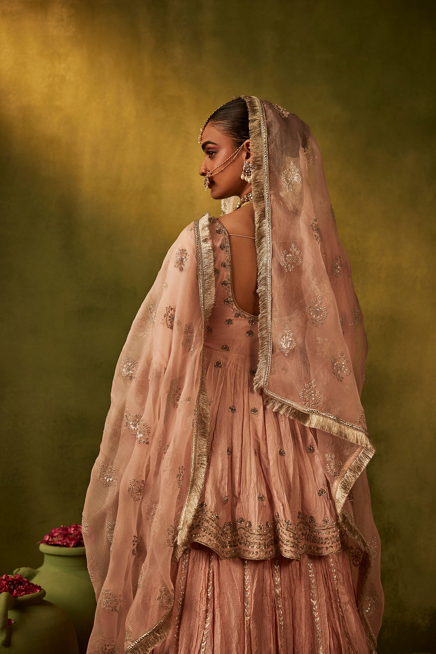 Pink Hand Embroidered Lehenga Set
