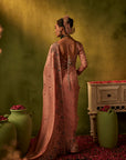 Pink Hand Embroidered Silk Saree