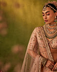 Pink Hand Embroidered Lehenga Set