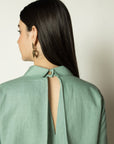 RUCHED SLEEVES SHIRT DRESS