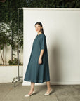 PLEATED A-LINE MAXI