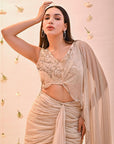 Ivory Drape Saree